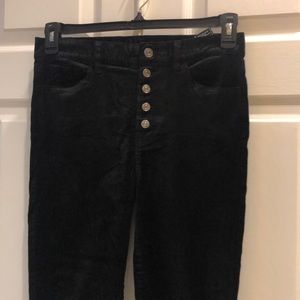 7FAM velvet, high waist, button fly skinny jeans!